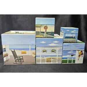 Bobs Endless Summer Beach Home Nesting Boxes Blue 5 Total